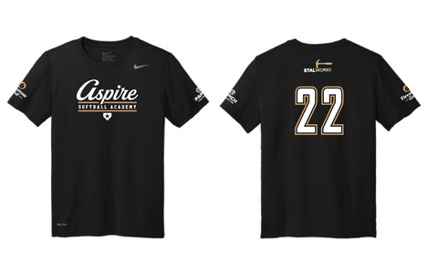 Aspire Softball Nike Training Tee (Unisex & Youth) - Custom Number Option